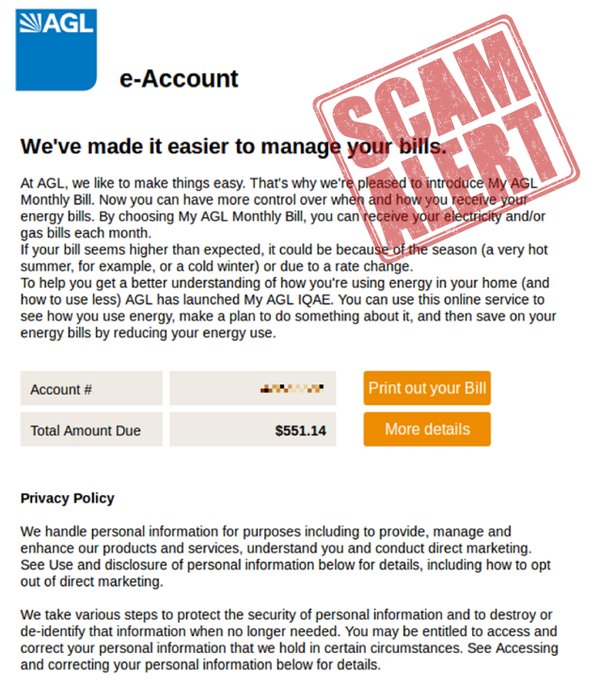AGL scam email