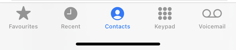 contacts tab iphone